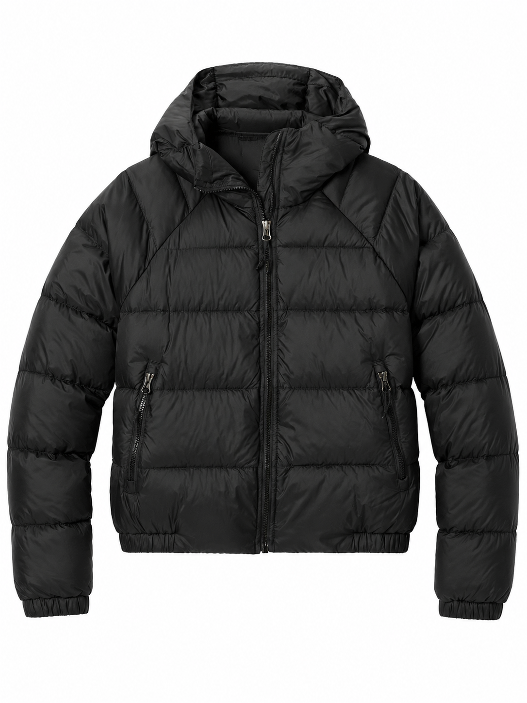 Black Hooded Puffer Jacket
