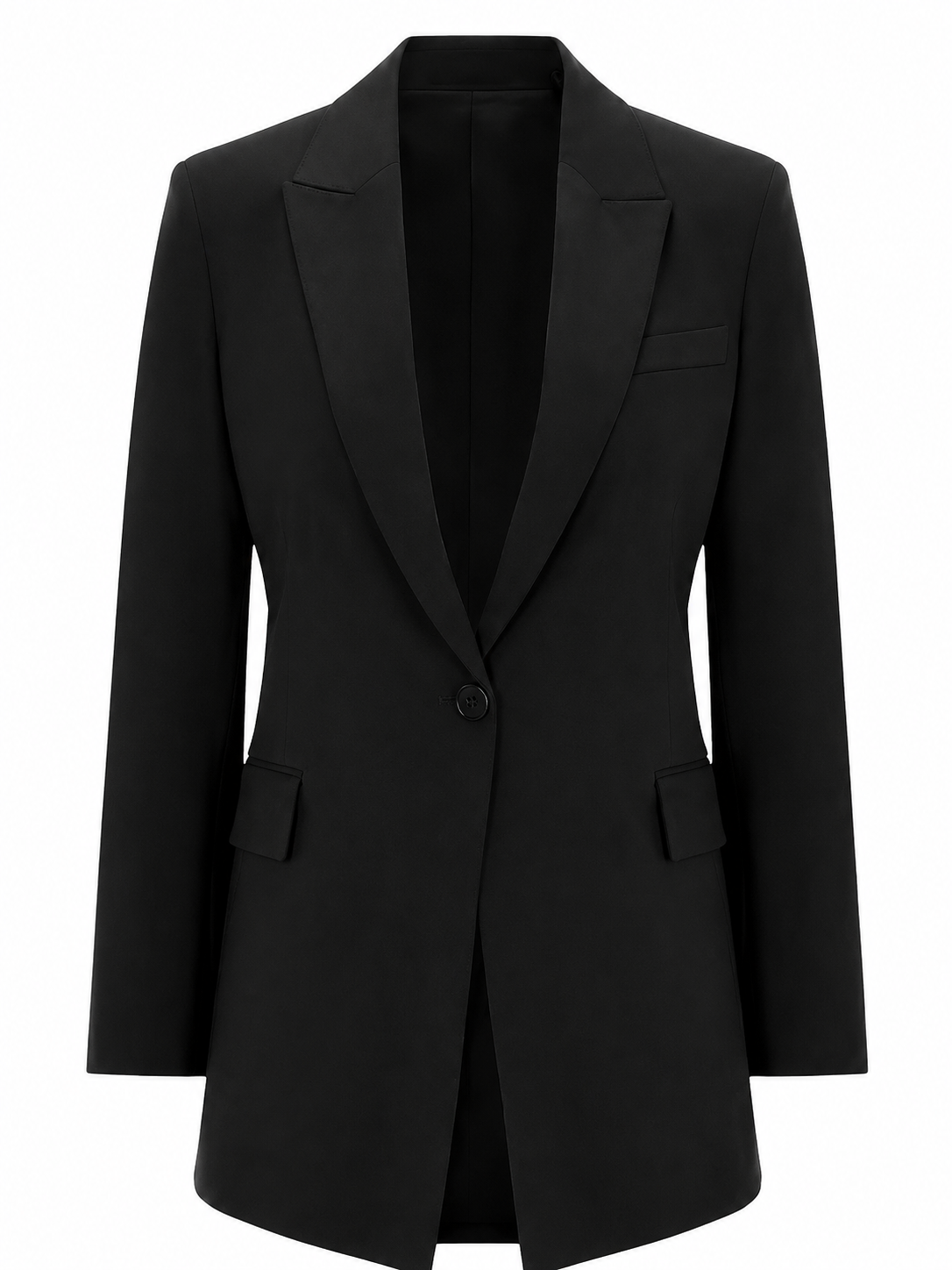 Black Single-Breasted Tailored Blazer