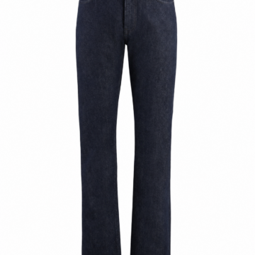 Dark Indigo Straight-Leg High-Rise Jeans with Five-Pocket Styling
